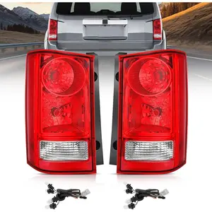 Nilight Taillight Assembly Compatible with 2009 2010 2011 2012 2013 2014 2015 Honda Pilot Red Clear Tail Lights Rear Lamp Replacement OE Style Driver and Passenger Side w/Bulbs
