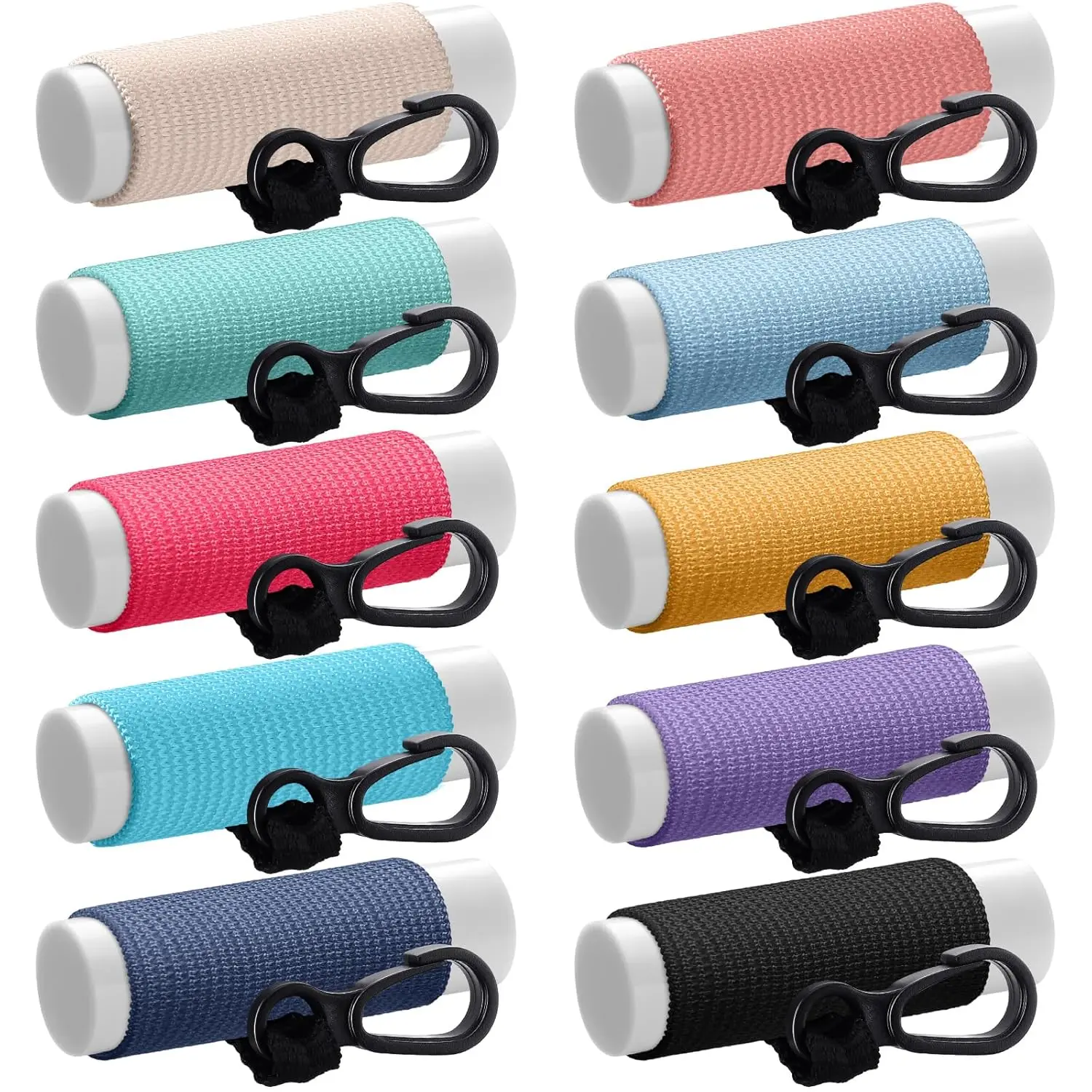 10 Pack Lip Stick Holder Keychain Compact Clip On lipstick Lip Gloss Holder Keychain Elastic lipstick Sleeve Clip (Bright Colors)