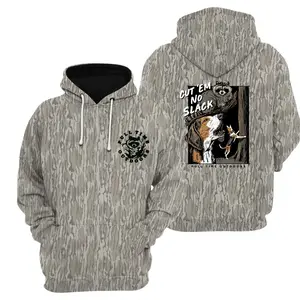 Cut 'Em No Slack Camo 3D Hoodie, Sweater , Men's Hunting Camo Hoodie, Sweater , Mossy Oak Bottomland , Vintage 3D , Gift Idea, Gift for Dad or Husband,Perfect For Outdoor Enthusiasts