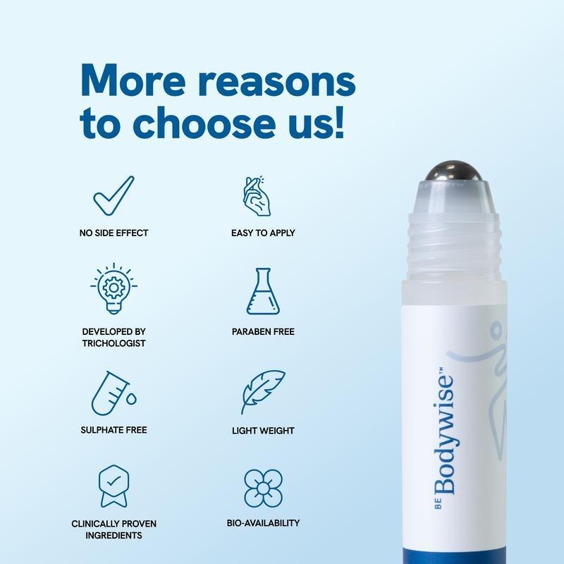 Be Bodywise Hair Growth & Anti-Hair Fall Roll-On Serum | With Rosemary, Aminexil, Redensyl & Anagain | Easy Scalp Care | Paraben & Sulphate Free | Lightweight Formula Be Bodywise Hair Growth & Anti-Hair Fall Roll-On Serum | With Rosemary, Aminexil, Redensyl & Anagain | Easy Scalp Care | Paraben & Sulphate Free | Lightweight Formula