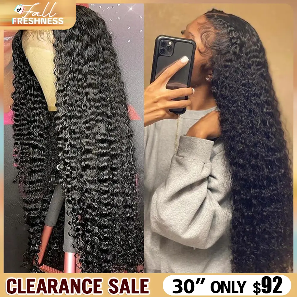 Bling Hair Fashion 13x4 13x6 Deep Wave HD Lace Front Wig Human Hair 180% density Transparent Lace Frontal Wigs For Women Real Hair Wigs PrePlucked Lac