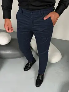 Men's Loose Straight Leg Elastic Formal Pants, Anti-Wrinkle Comfortable Business Trousers for Formal and Casual Occasions