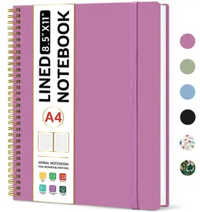 Spiral Lined Notebook, 8.5"x11" Notebooks for Work, Large A4 Journal for Women & Men, College Ruled Journaling Notebook for Writing, Plastic Cover Journal