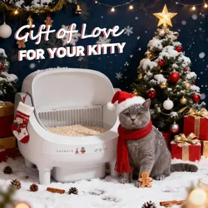 Thereye Open-Top Self-Cleaning Cat Litter Box, Automatic with App Control Wifi, Odor-Free Waste Disposal includes Trash Bags