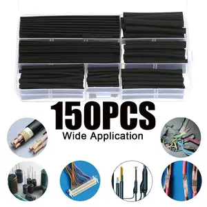 150 pieces of heat shrink tubing, heat-resistant tubing, heat shrink packaging kit, electrical connection wire, cable insulation sleeve, PE heat shrink material combination, anti-corrosion cable