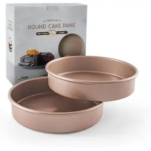 Non  Nonstick 9 inch Round Cake Pans Set of 2 | Quality Non Stick 9 inches Layer Circle Cake Pan 2 inches Deep |  9in Baking Pan PFOA,   | 9inch 9inches Cake Pans Set
