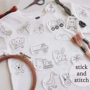 kids stick and stitch embroidery patterns for clothing