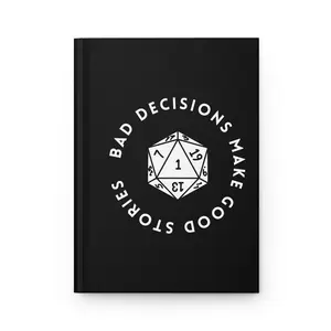 Funny Dungeons and Dragons Hardcover Journal Matte, RPG Gaming Notebook, Tabletop Roleplaying Diary, Dungeon Master Gift, DND Planner