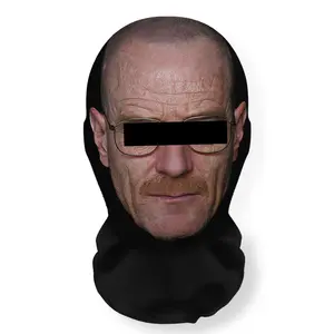 1Pack Realistic 3D Mesh Celebrity Face Mask & Headpiece, Breathable Ultra-Fine Fiber, Super-Stretch Fit, Lightweight Comfortable COSPLAY Prop, Novelty Accessory for Costume Parties, Halloween