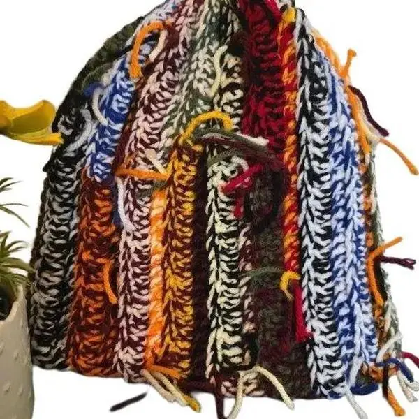 byMimi Double-String Ribbed Crochet Beanie for Winter