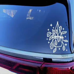 Starry Hanging Plant Car Decal Boho Aesthetic Vinyl Sticker for Women Cute Nature Bumper Sticker Plant Lover Car Decals Lap top Decal