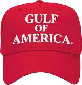GULF OF AMERICA Classic Red Adjustable Snap Back Baseball Cap - 35% Cotton Material for Comfort & Versatility