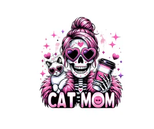 Cat Mom • T-shirt Tee Shirt Comfortable Unisex Top Funny Sarcastic Coffee Mama Mom Graphic Sublimation Casual Kitty