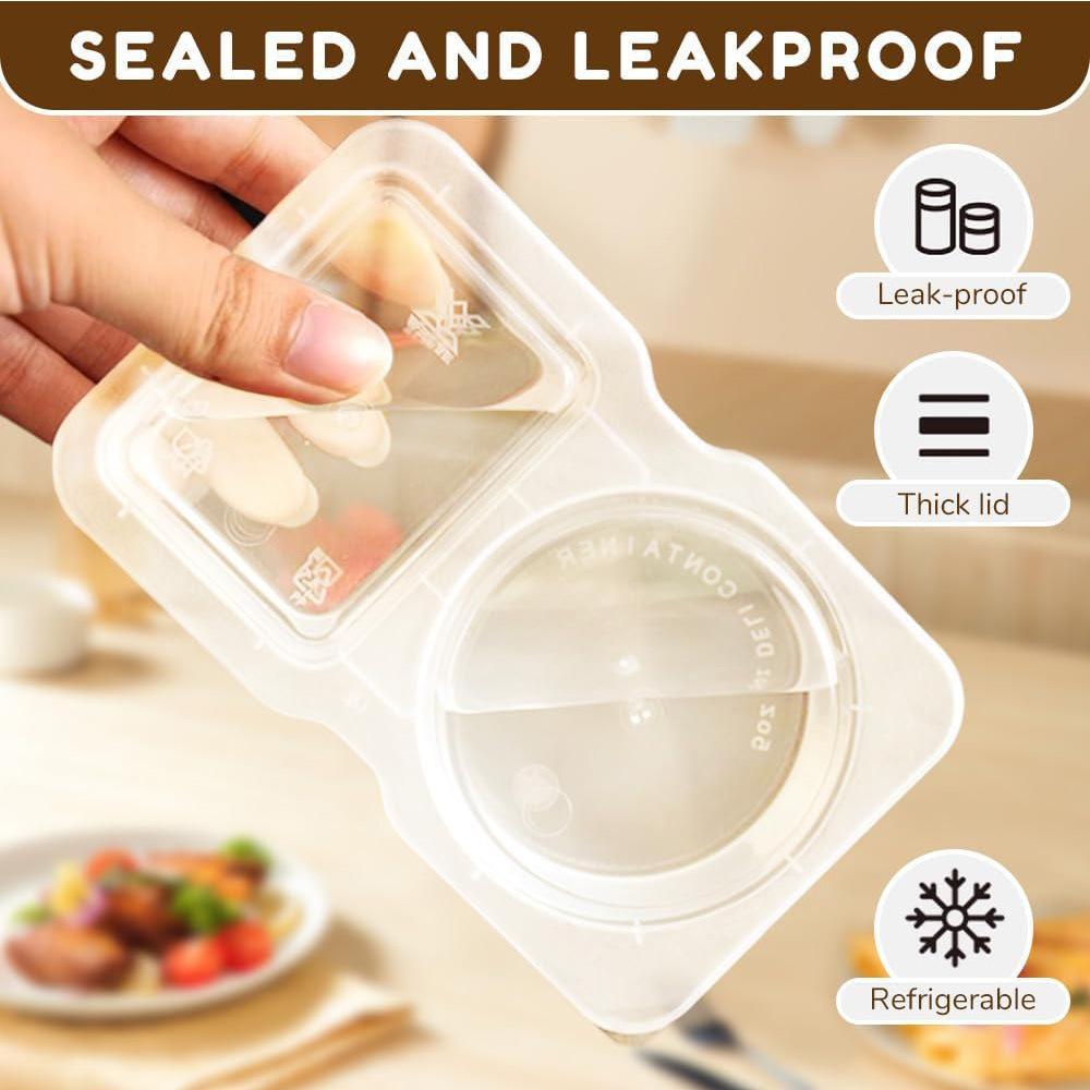 20/40 Sets Double Compartment Condiment Container With Lids, Reusable Snack Container for Sauces and Snacks, Disposable Snack Containers, Ideal for On-the-Go Meals and Parties 20/40 Sets Double Compartment Condiment Container With Lids, Reusable Snack Container for Sauces and Snacks, Disposable Snack Containers, Ideal for On-the-Go Meals and Parties