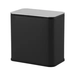 Slim Trash Can 1.3 Gallon 5 L Stainless Steel Compost Bin for Kitchen Countertop Under Sink Hanging Garbage Can with Lid Small Trash Bin for Bathroom Bedroom RV Office