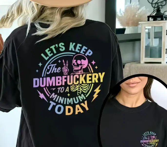 Minimal Rainbow Skull Peace Sign Two Sided Front Back Positive Vibe Graphic Short Sleeve T-Shirt, Unisex Summer Vacation Soft Spooky Kindness Casual Tops, 100% Pure Cotton Printed Craft Summervibes Tee, Soft Breathable Loose Fit daily outfits