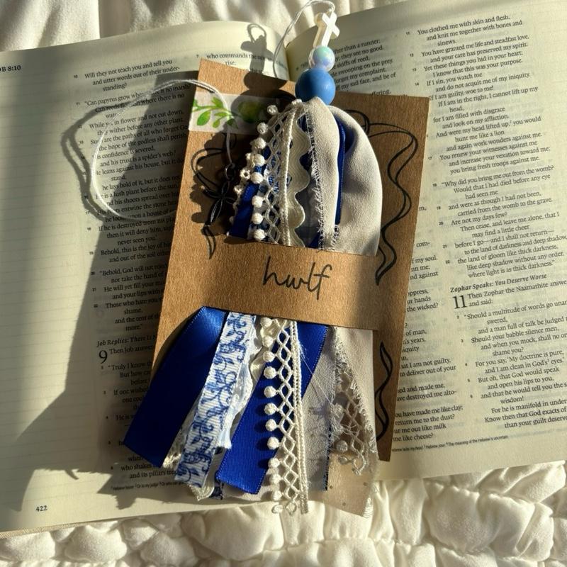 Handcrafted Bible Tassel Elegant Faith Bookmark with Colorful Tassels and Lace Detail for Religious Gifts Charm Handmade Cross