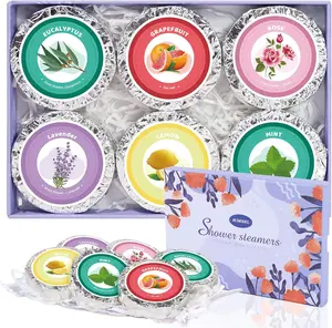 Bumodel Shower Steamers Aromatherapy 6Pack Organic Shower Bath Bombs for Women Mom and Men Shower Tablets with Natural Essential Oils for Home SPA Self Care Relaxation Gifts for Birthday,Purple Box 2