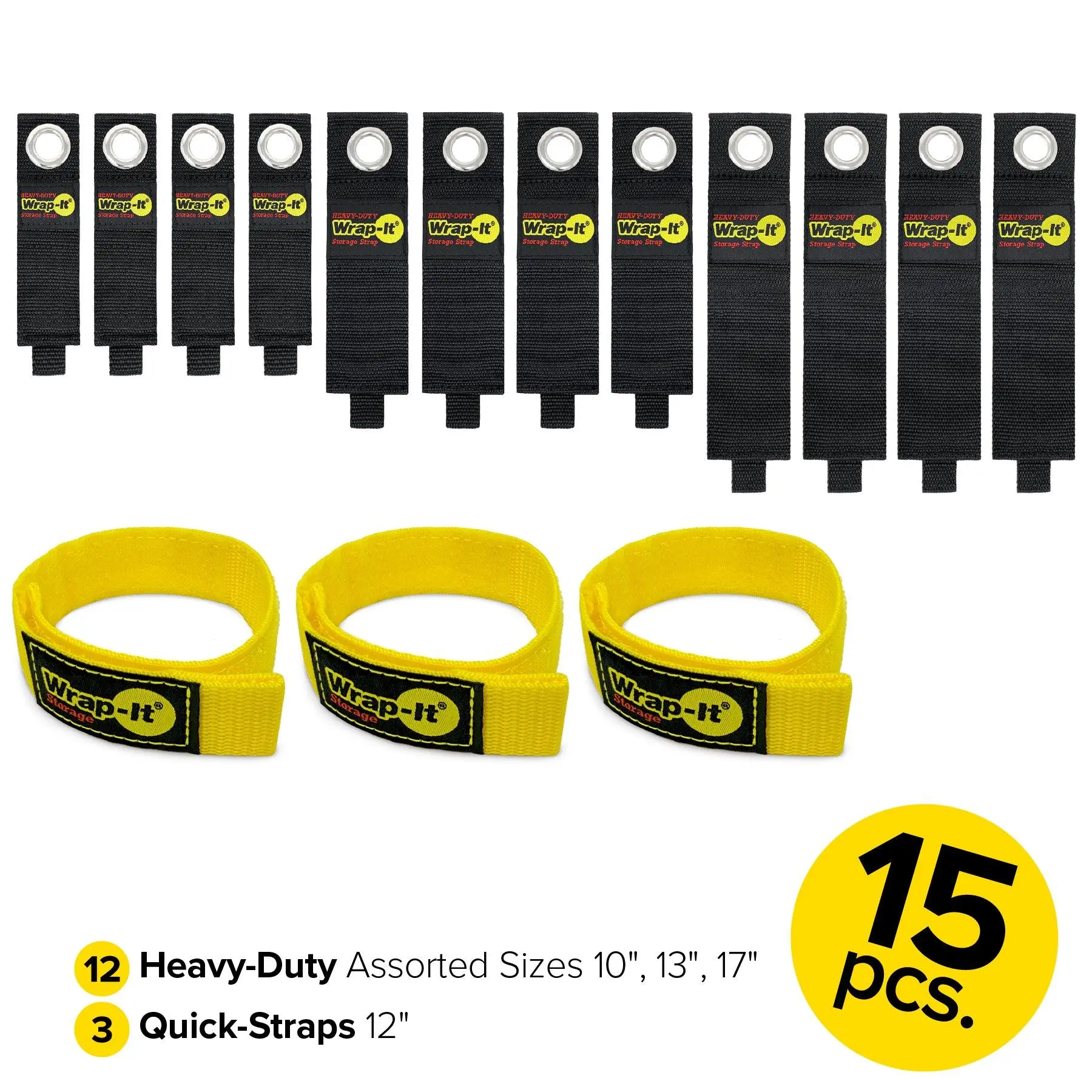 Garage Organization Kit – 15-Pack Storage Straps