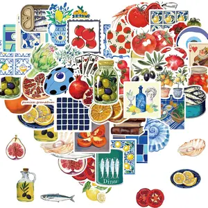 Food Pattern Sticker, 50/1200pcs Waterproof Self Adhesive Decor Paper, Decor Sticker for Gift Greeting Card Water Bottle Laptop Phone, Adhesive Stickers