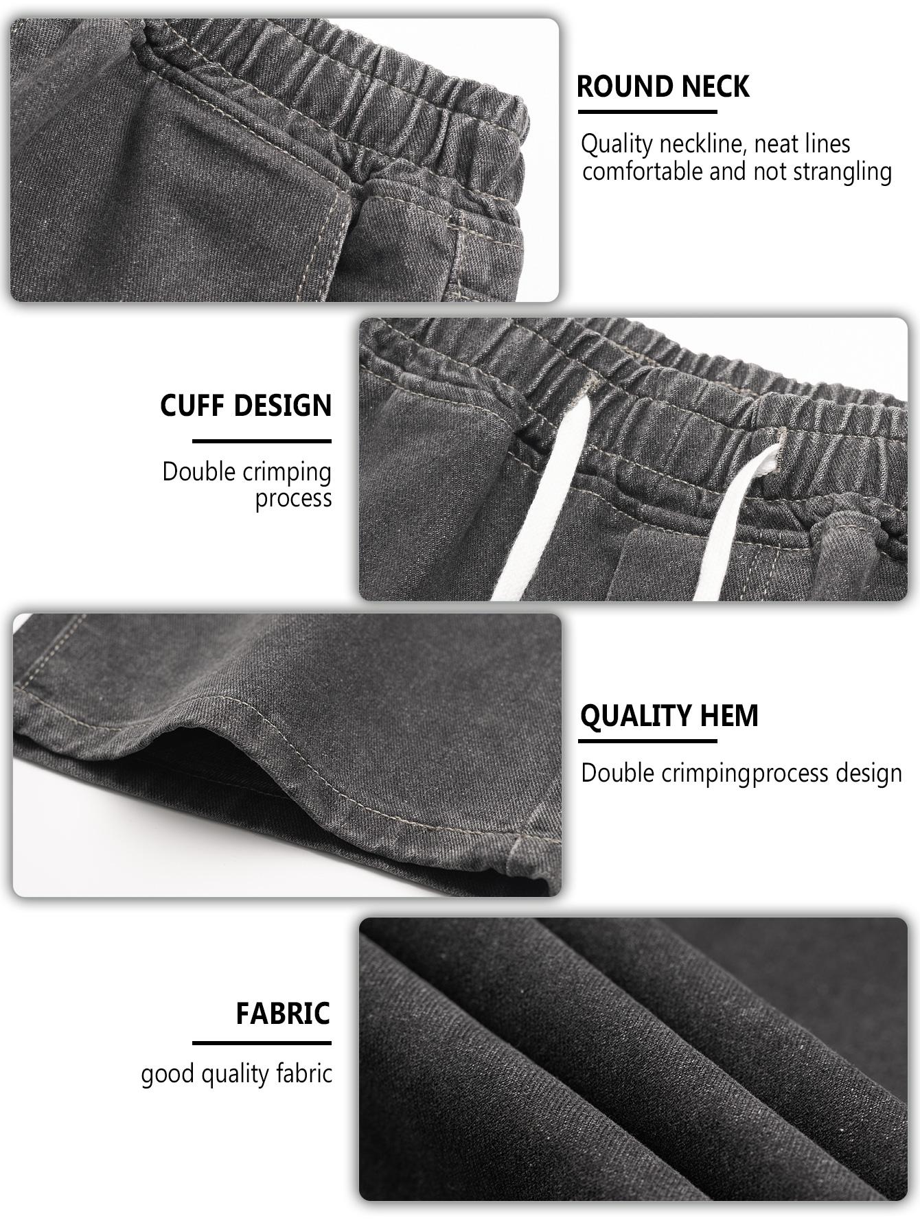 CCCMAI Men’s Vintage Loose Jeans Black Smoke Gray Blue Versatile Fashion Loose Jeans Menswear Streetwear Denim Pants Trouser Plain Pocket