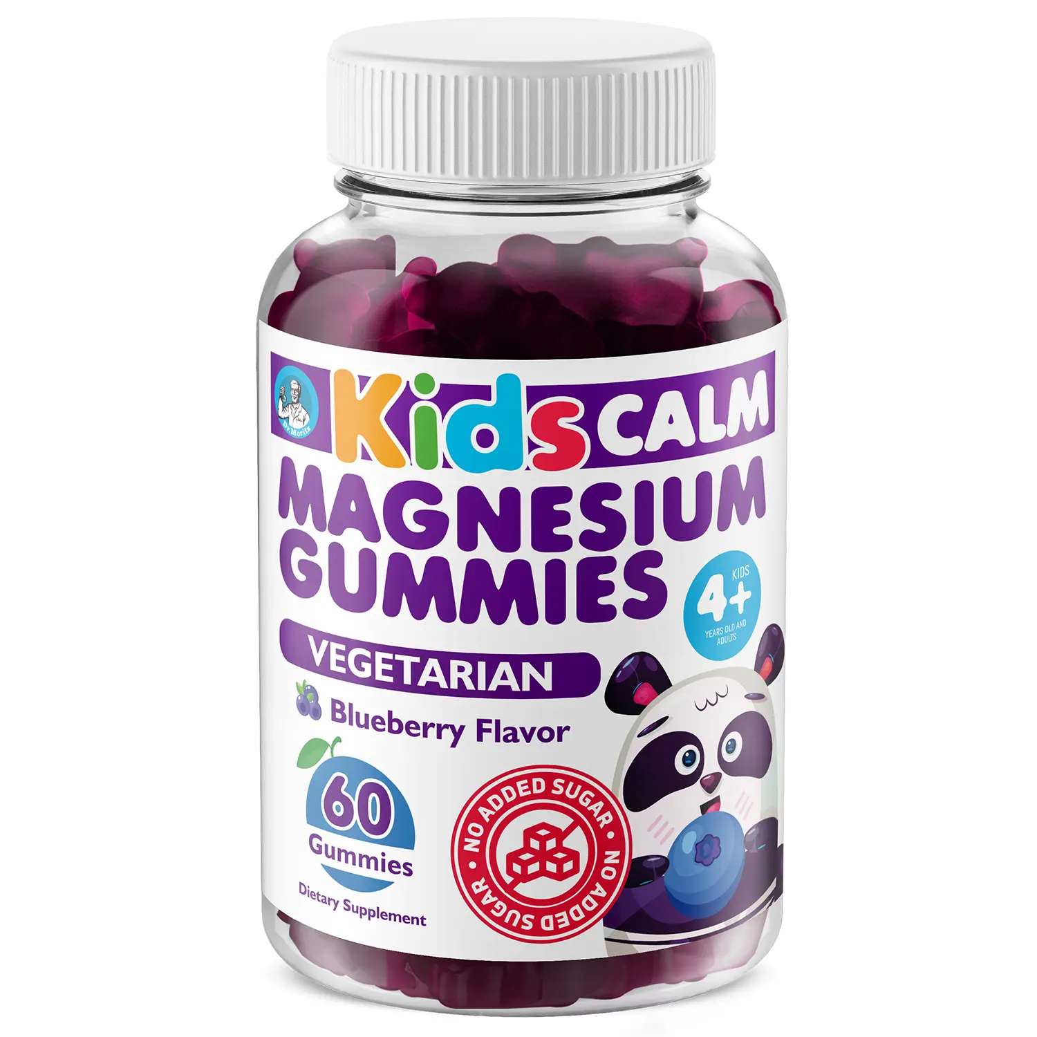 DR. MORITZ Sugar-Free Calm Magnesium Gummies for Kids and Adults - Non-GMO Magnesium Citrate Gummies - Blueberry Flavor - 1-Pack (60 Count)