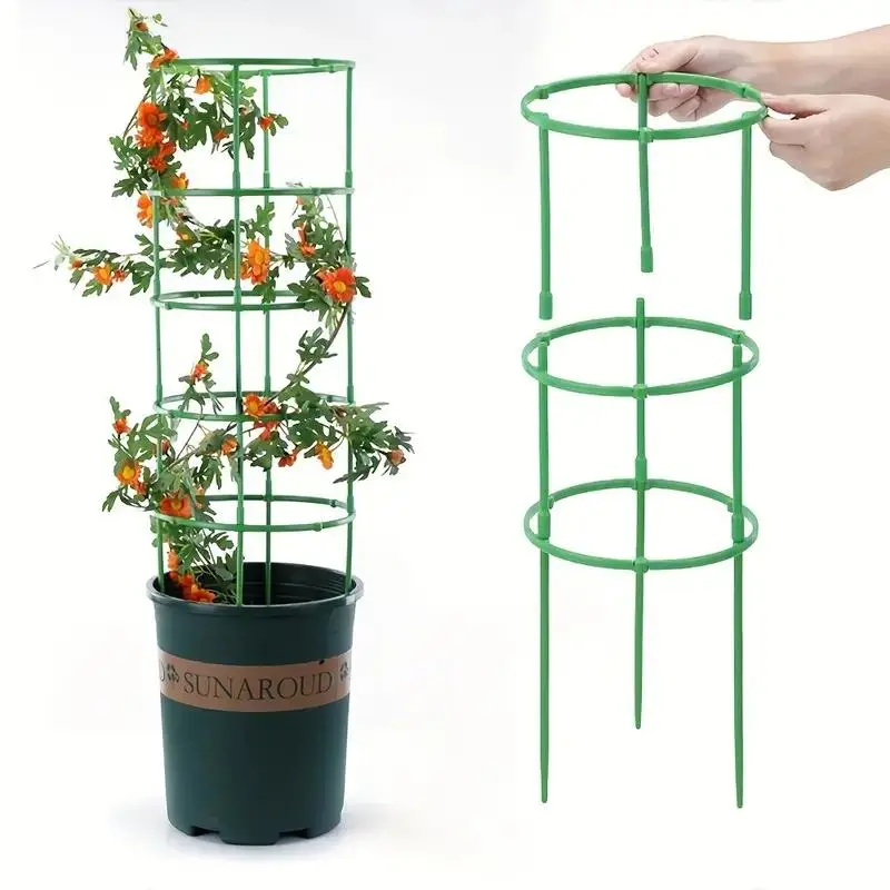 Plant Support, 36pcs/set Plant Stakes, Half Round Plant Support Ring, Plastic Plant Cage Holder, Flower Pot Climbing Trellis for Small Plant Flower Ve