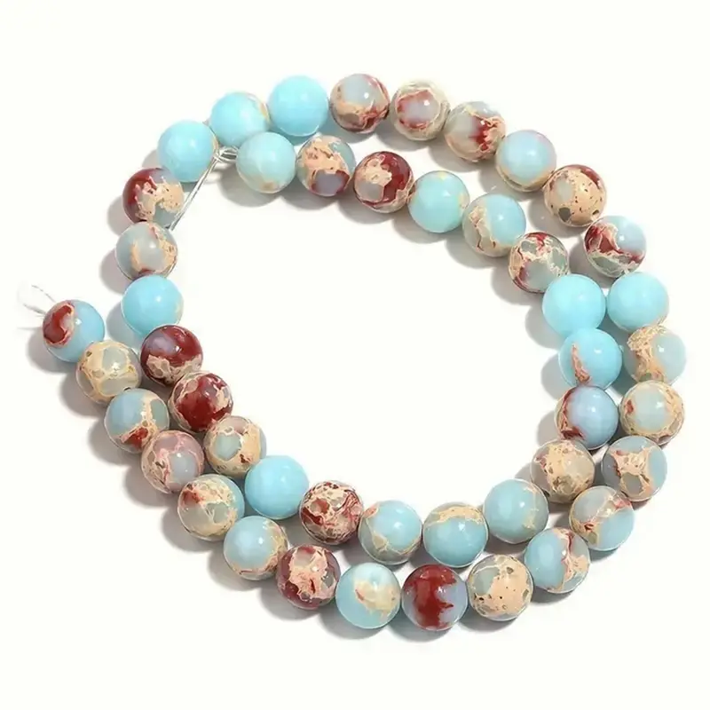 Natural Imperial Stone Beads, DIY Jewelry Making, 8mm Decorative Beads, Handmade Bracelets and Necklaces, Craft Supplies, Beads Accessories, 38cm/15inch Length