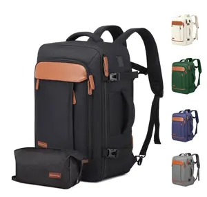 2-Piece Travel Backpack Set Airline-Approved Waterproof Carry-On Luggage with USB Port, Comfortable Straps and Matching Toiletry Bag