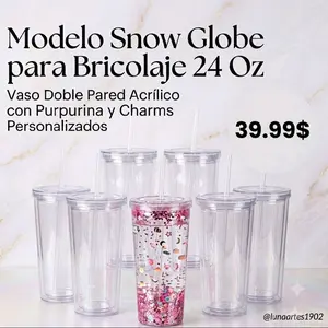 vaso snowglobe personalizados 24onz
