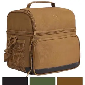 ROTHCO 925 Lunch Cooler - Insulated Waterproof Dual Compartment Bento Box Food Beverage Carrier Work Lunchbox Work Dinner Coolers 11x8x8 inches Reuseable with Removable Shoulder Strap