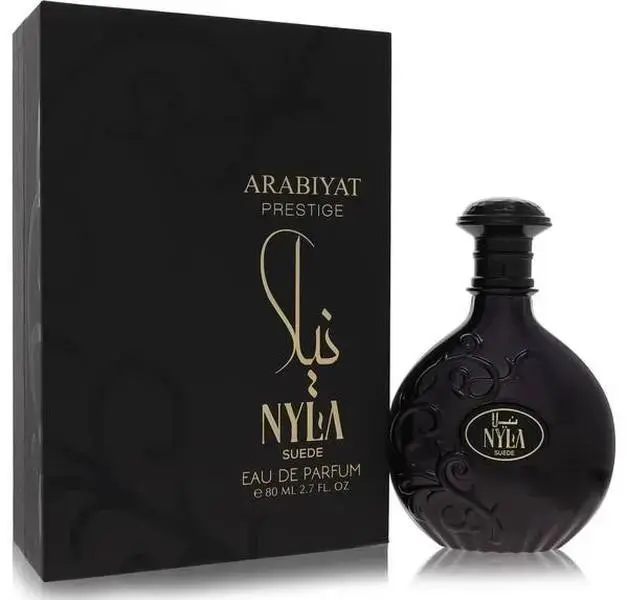 Arabiyat Prestige Nyla Suede Eau De Parfum (EDP) - 2.7 fl oz Unisex Fragrance, Floral-Aromatic Woody Amber, Vanilla Scents, Woody Sweet Liquid in Bottle, Highly Scented Beauty & Personal Care Item, Smelling Good, Youth, Musk, My Perfume Factory