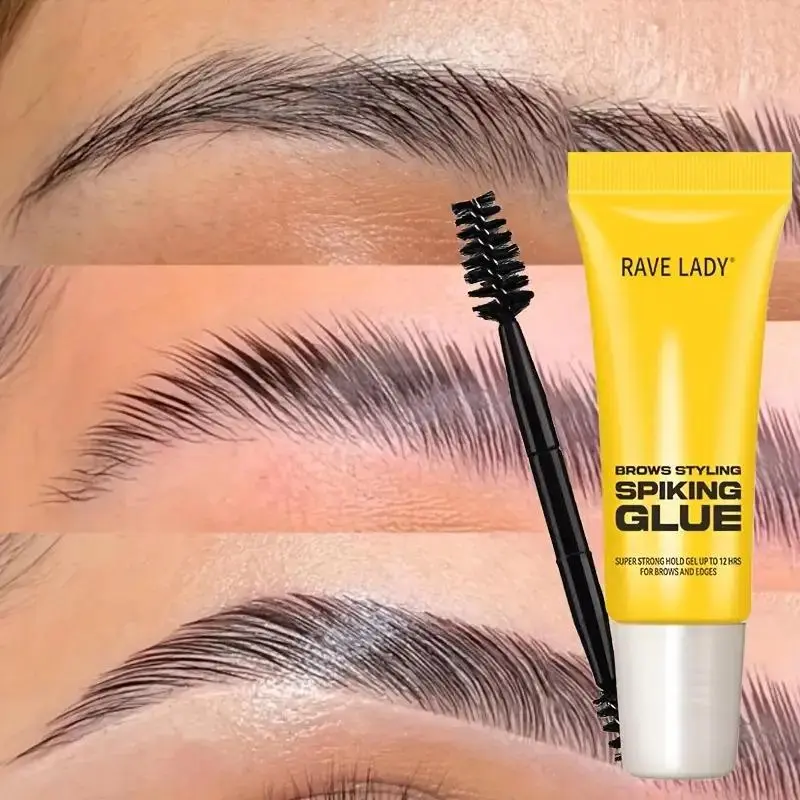 Eyebrow Styling Adhesive Tape Brush & 3D Brow Shaping Gel, Waterproof & Sweat-Resistant, Transparent Gel for Natural Look, All Light Types, Brow Enhancer
