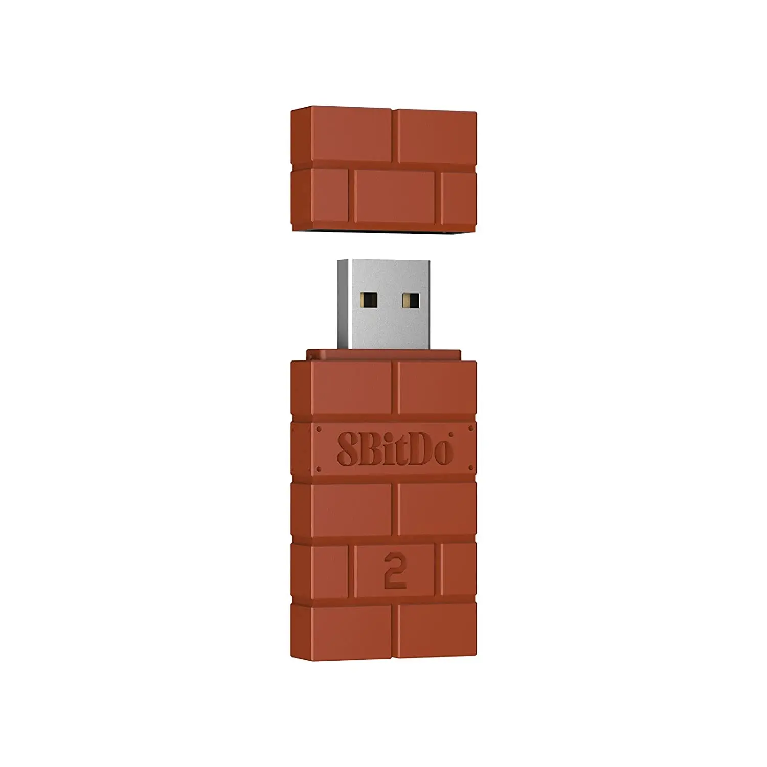 8Bitdo Wireless USB Adapter for Switch, Windows, Mac & Raspberry Pi - Works with Xbox, PS5 Controllers - Brown