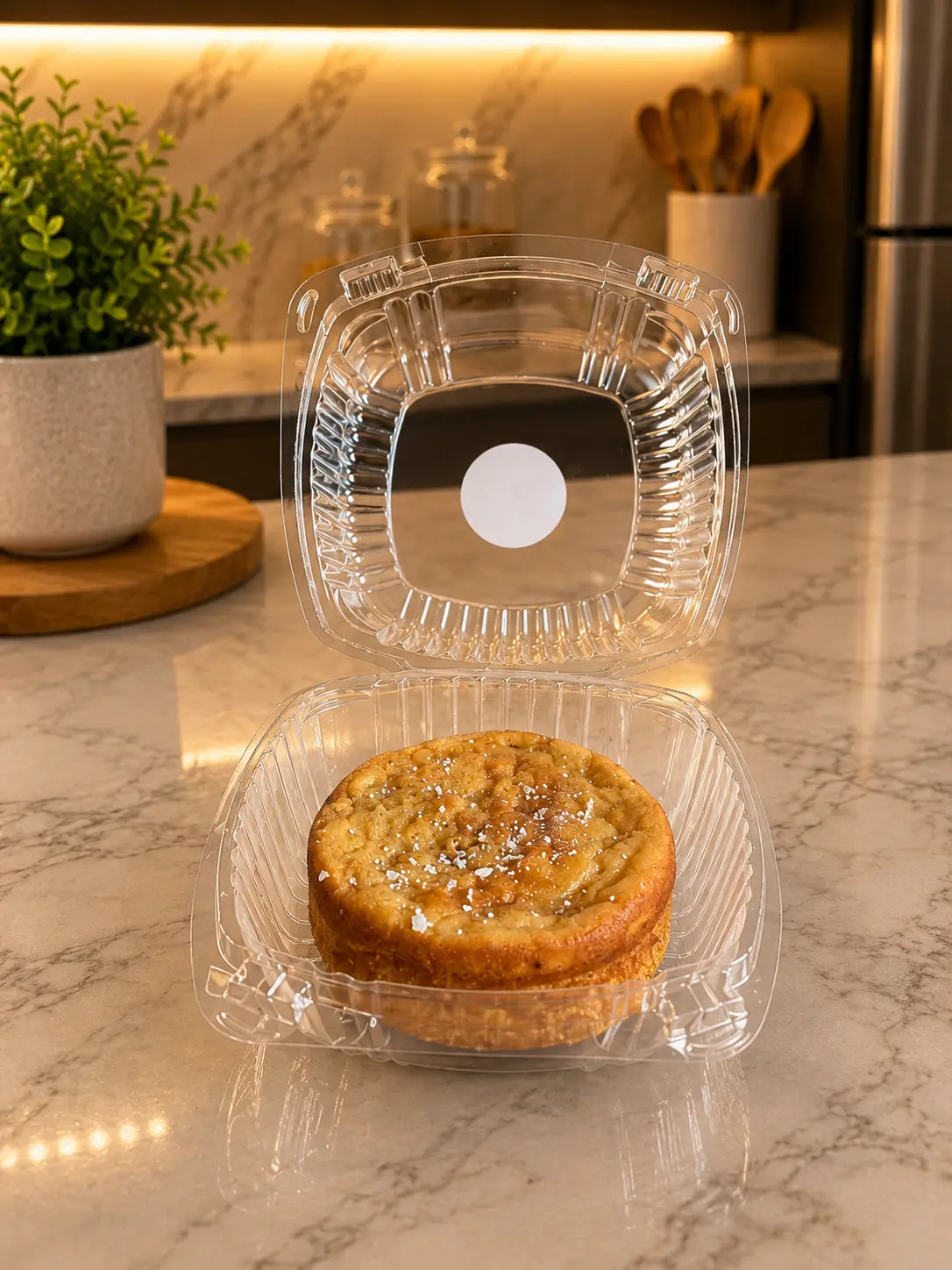 6x6 Clear Clamshell Containers- 250 Pack – Fits 4 Inch Cake Pans – Disposable Plastic Dessert Boxes