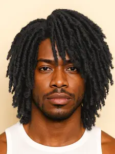 Men's Short Dreadlock Wig, Afro Curly Synthetic Faux Locs, Coily Texture, All-Season Stylish Look, Perfect for Daily Wear & Gifts