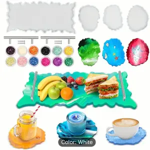 Epoxy Resin Molds Silicone Kit Serving Board Coaster Epoxy Casting Art Crafts DIY Silicone Molds For Resin Casting