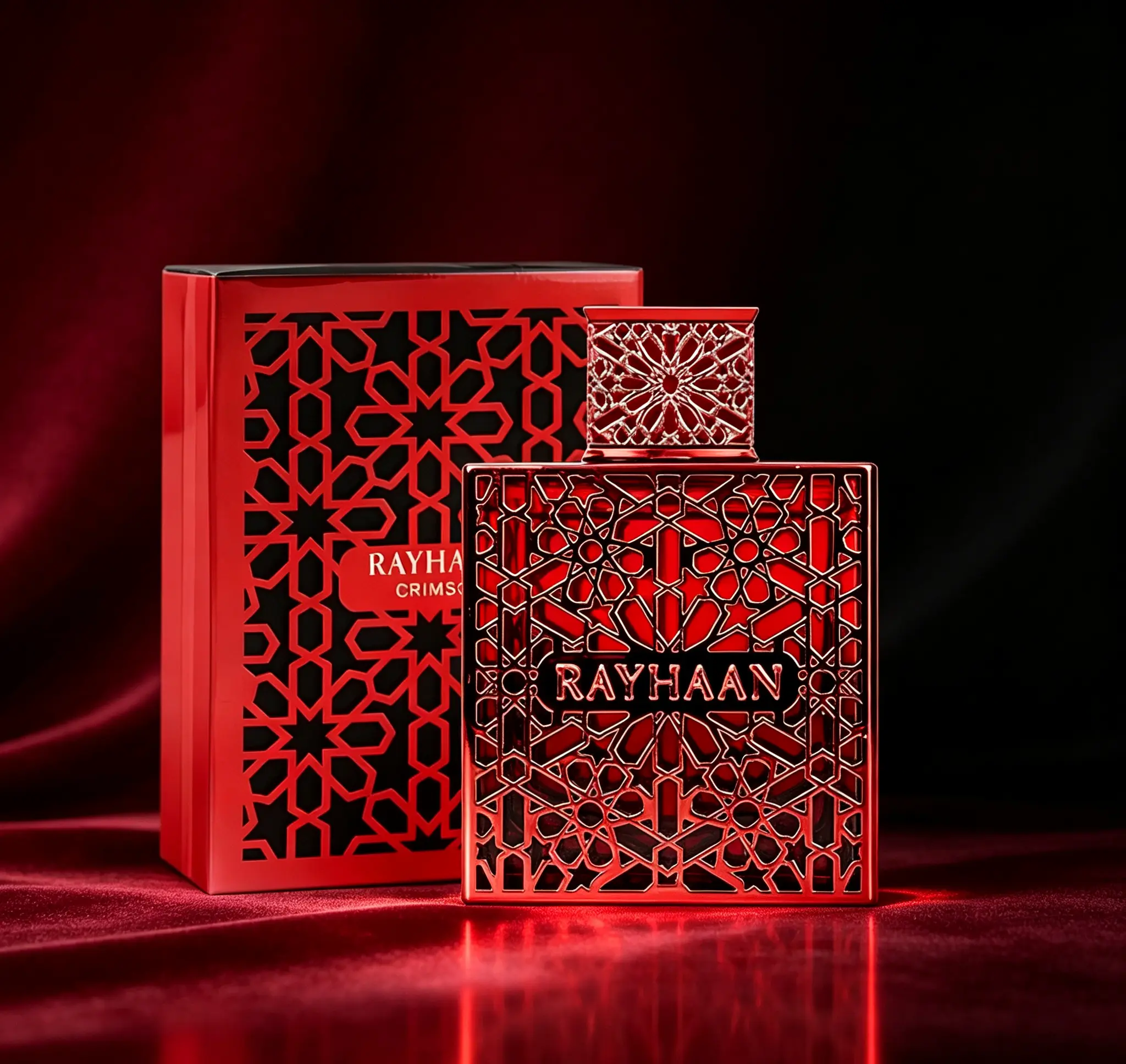 Rayhaan Crimson Eau de Parfum Spray, Unisex Fragrance, Rich All‑Day Scent for Men & Women, 3.4 Oz / 100 ml