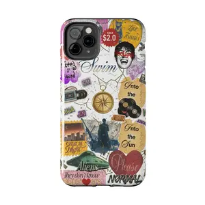 Vintage Retro Collage Phone Case | Kpop Inspired Sticker Aesthetic Protective Cover for Fans, for iPhone 17 16 15 14 13 12 11 Pro Max, Minimal Kpop Style