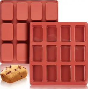 2PCS Silicone Mini Loaf Pan – 12 Cavities Nonstick Baking Mold for Bread, Cornbread, Brownies & Mini Cheesecake, Flexible & Easy Release