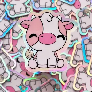 Strawberry Cow Sticker Holo & Non Holo