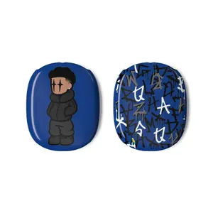 AirPod Max Case Cover | Blue Graffiti Pattern Decorative Headphone Cover