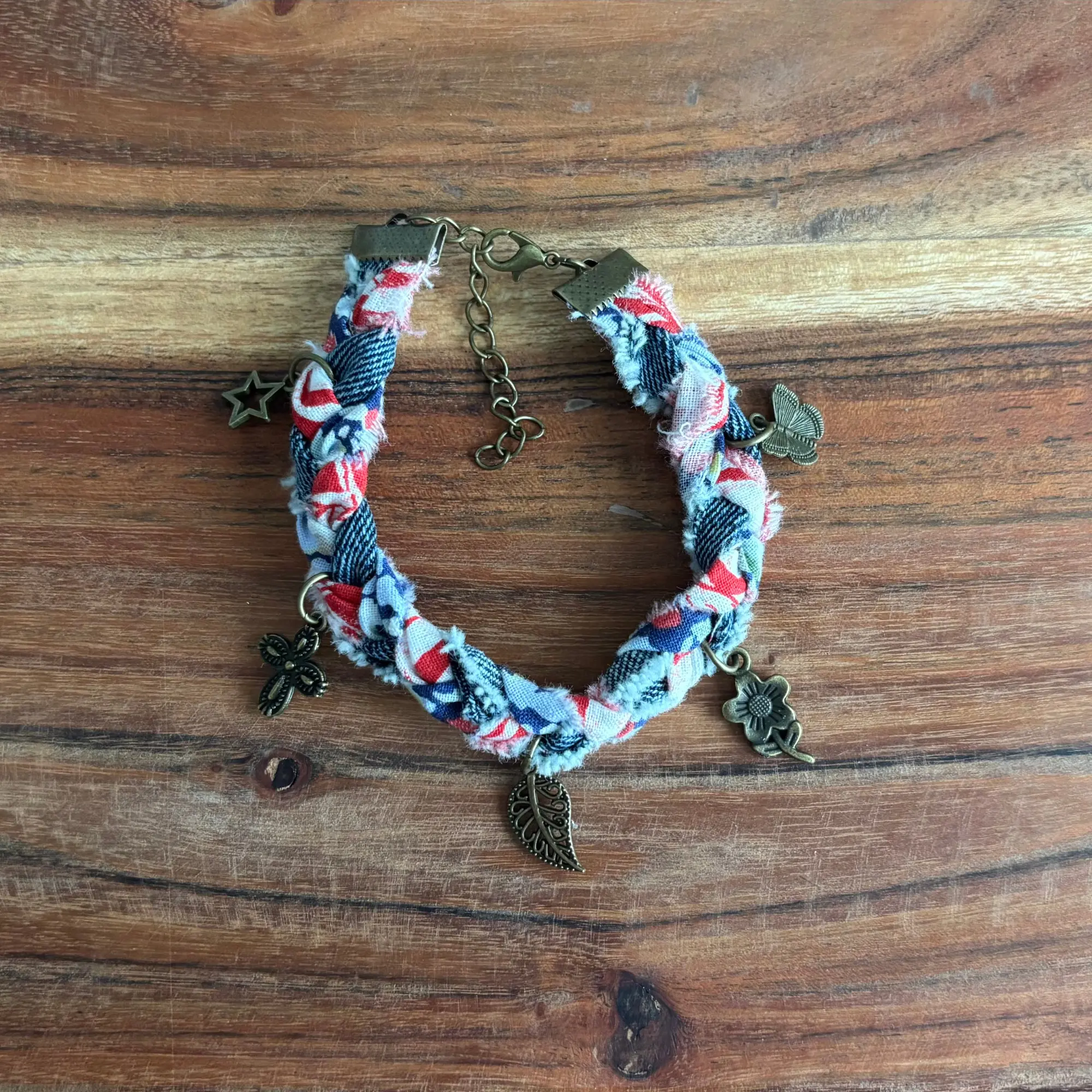 Shed His Grace Fabric Charm Bracelet