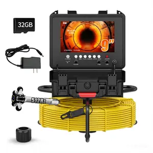 Sewer Camera with Locator, Self Leveling, Distance Counter, 7MM Thicker Cable, 100Ft/30M Pipe Inspection Cameras with 9'' 1080P Monitor, Video Drain Camera IP68 Industrial Borescope Snake, 32GB