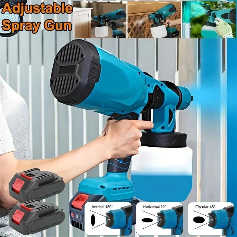 Cordless Paint Sprayer,600W Paint Sprayer Gun with 2 * 2000mAh Batteries,1000ML Container,Handheld HVLP Paint Sprayer for Home Interior and Exterior,3 Patterns Electric Paint Sprayer for Fencing and Decking