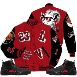 Bloodline 12s Outfit Varsity Jacket, Number 23 Trust No One Drip Sneaker Matching Shirts