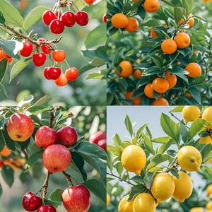 Mix Dwarf Bonsai Fruit Tree Seeds – 50+ Lemon, Cherry, Orange, and Apple Tree Seeds for Planting, Organic Heirloom