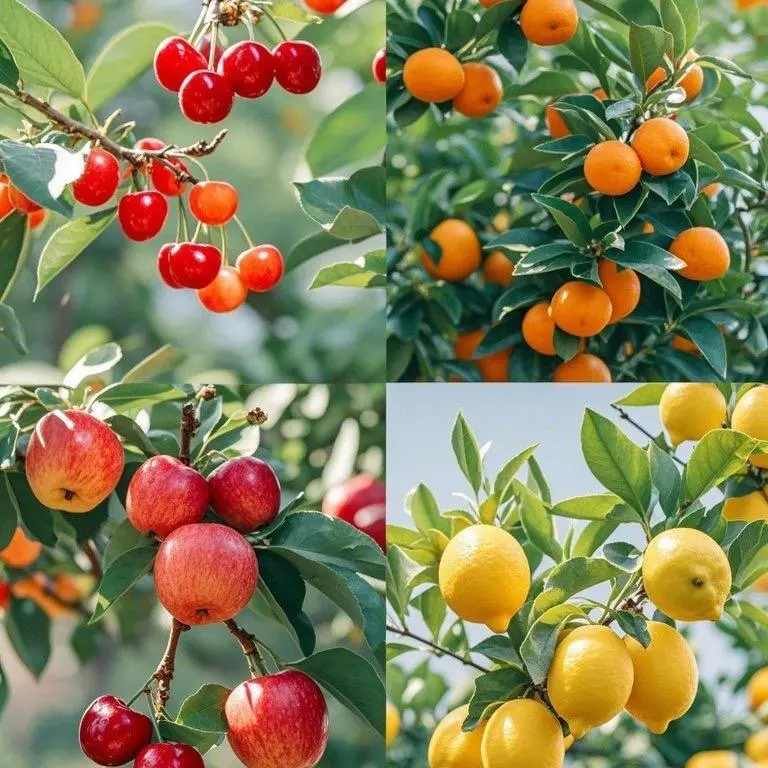 Mix Dwarf Bonsai Fruit Tree Seeds – 50+ Lemon, Cherry, Orange, and Apple Tree Seeds for Planting, Organic Heirloom