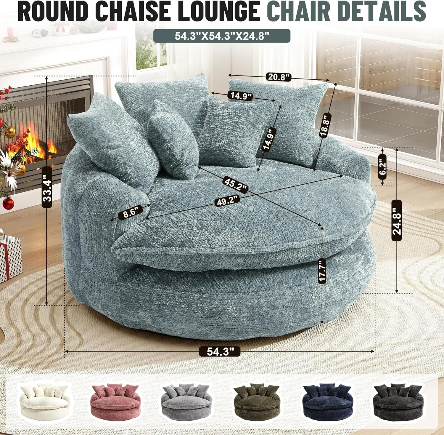Oversized Fluffy Lounge Sofa - 56