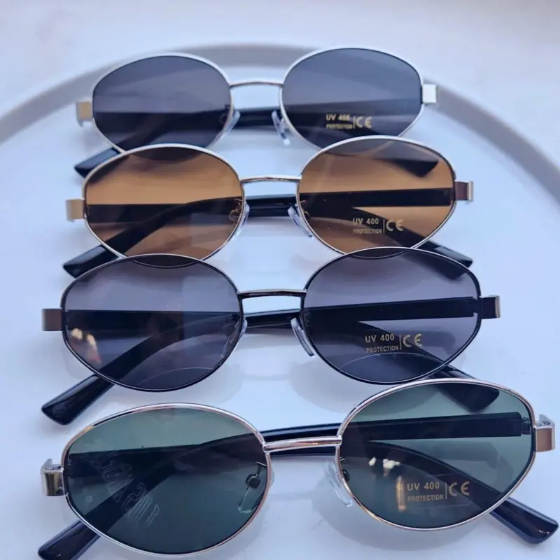 Luxe Edge Sunnies UV 400 Protection Classic Oval Frame Sunglasses for Men Women